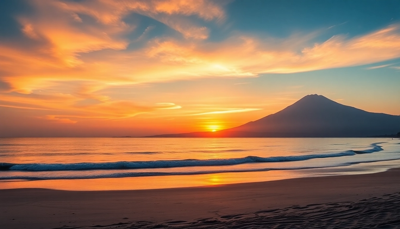 Lombok showcases stunning beaches and Mount Rinjani, capturing its natural charm and landscape.