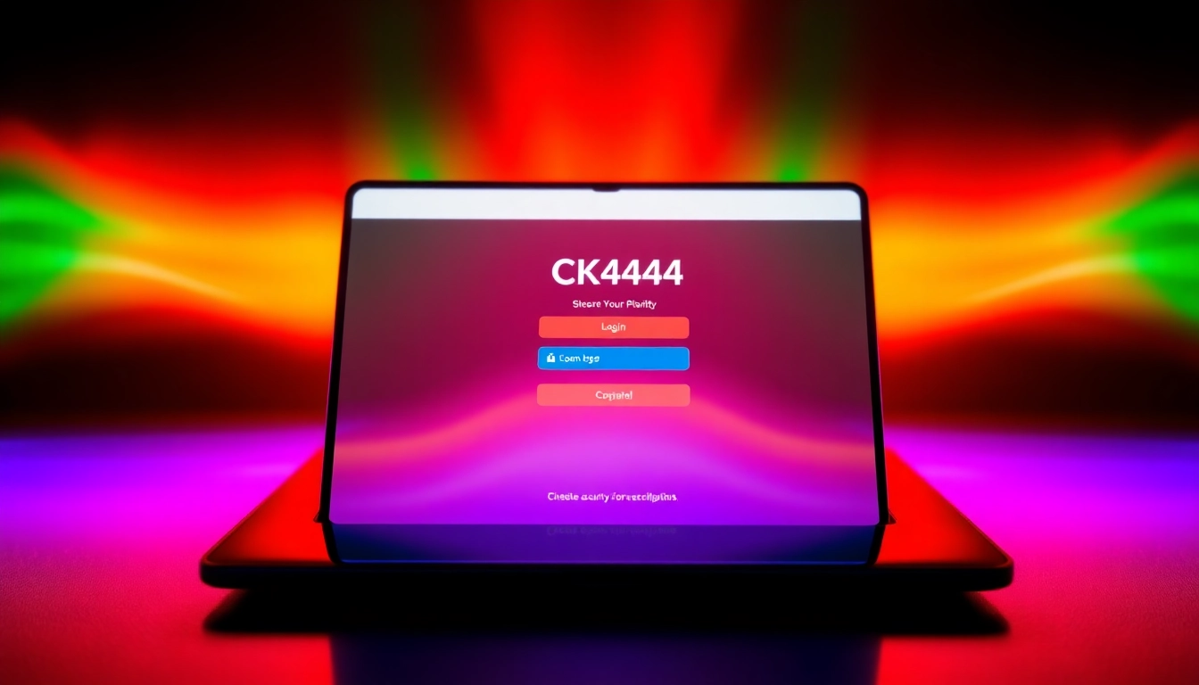 Navigate effortlessly to ck4444 com login with our secure, user-friendly platform showcasing vibrant gaming visuals and instant access features.