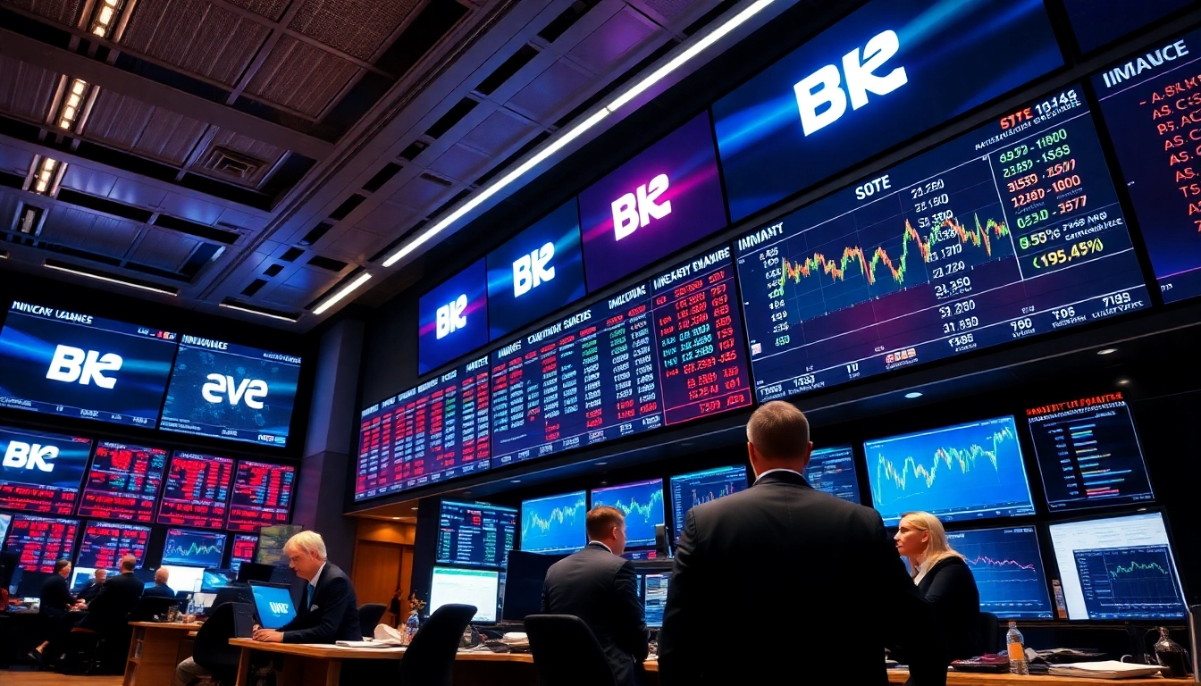 UK Stock Market News updates shown on screens with traders analyzing charts and data for